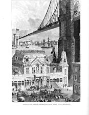 Usado, Brooklyn Bridge and Fulton Ferry House 1878 gravura original RARO comprar usado  Enviando para Brazil