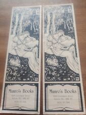 2 X Munro's Books 📚 📚 ART NOUVEAU Vintage Card Bookmark Bundle GVC! C27 for sale  Shipping to South Africa