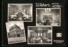 Postcard Pirmasens, Weber's train station hotel  for sale  Shipping to South Africa