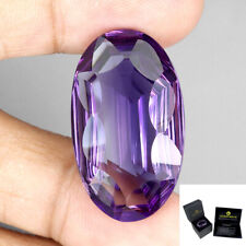 Oval Fancy Cut Natural Purple Amethyst 35.67ct 30x18mm Marvelous Big Gemstone, used for sale  Shipping to South Africa