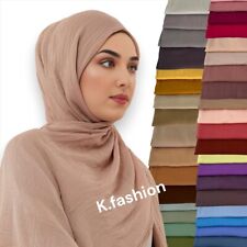 Luxo Super Macio ALGODÃO SEDA Maxi Hijab Lenços Lenço Xale Envoltório 70 CORES comprar usado  Enviando para Brazil