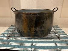 Vintage large black enamel cooking pot antique oval garden planter plant pot, used for sale  Shipping to South Africa