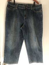 Jeans feminino Michael Kors jeans azul capris bolsos bordados cintura alta tamanho 16W comprar usado  Enviando para Brazil