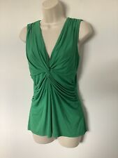 Phase Eight Green Twist Front Sleeveless Top Size 14 Jersey Stretch Material for sale  Shipping to South Africa