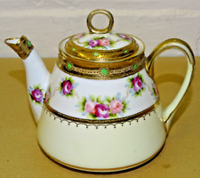 NORITAKE  TEAPOT  WITH HEAVY GOLD  PINK ROSES ART DECO  TEA SET DINNER SERVICE for sale  Shipping to South Africa