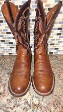 EUC Dan Post Brown Smooth Ostrich Leather Cowboy Boots - US Size 9 1/2 D (Mens) for sale  Shipping to South Africa