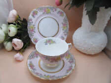 LINDAS TRIO DE PORCELANA VINTAGE COLCLOUGH FLORES ROSA OSSO FINO ROSA, usado comprar usado  Enviando para Brazil