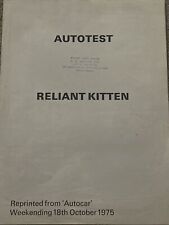 Reliant kitten autotest for sale  UK