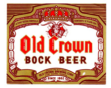 Old Crown Brewery 1958, Fort Wayne, Indiana Old Crown Bock etiqueta de cerveza segunda mano  Embacar hacia Argentina
