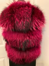 Usado, Colete de pele de raposa real agrícola jaqueta Vulpes colete rosa S UK6-8 EU34 US2 comprar usado  Enviando para Brazil