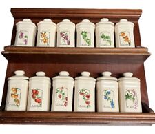 VINTAGE RETRO ELGIN 1989 HANGING WOOD & CERAMIC SPICE RACK SEE DESCRIPTION  for sale  Shipping to South Africa