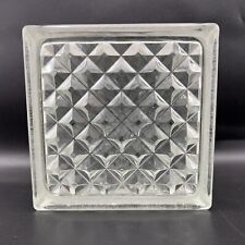 Bloco de vidro recuperado vintage 5,75" quadrado x 3,75" D chanfrado padrão diamante comprar usado  Enviando para Brazil