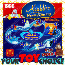 McDonald's 1996 ALADDIN + FONDO Disney JASMINE Genie Your PART + Elección de juguete segunda mano  Embacar hacia Argentina