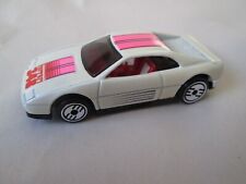 1990 Hot Wheels White Ferrari 348 Sports Car w/Pink Stripes 1/64 Malaysia (Mint) for sale  Shipping to South Africa