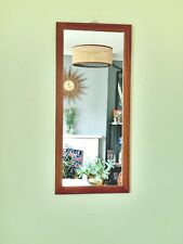 Mid Century Teak Wall Mirror Large 79x35 Cm Danish Scandi Style Retro Vintage for sale  Shipping to South Africa