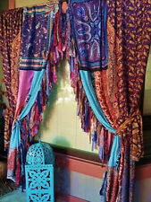 Fringh Curtains, Door Drape Window Curtain, Recycled Curtain 2 pc for room decor, used for sale  Shipping to South Africa