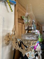 Arandela de parede vitoriana antiga lâmpada a óleo vidro ferro fundido comprar usado  Enviando para Brazil