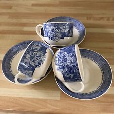 Used, Wedgewood Home Vintage Blue Cup/Saucers x3 for sale  Shipping to South Africa