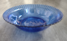 Tigela de servir vintage Colorex azul cobalto vidro canelado 9,5” feita no Brasil comprar usado  Enviando para Brazil