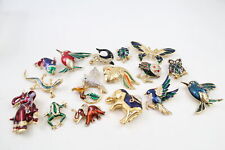 Enamel Jewellery Birds Animal Gold Tone Brooches x 16, used for sale  Shipping to South Africa