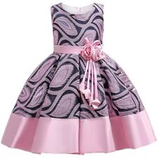 Flower Striped Dress For Girls Floral Wedding Party Dresses Kids Princess Dress, used for sale  Shipping to South Africa