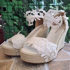 White laced espadrilles for sale  Shipping to Ireland