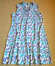 Vestido Feminino-LULU B-branco/azul coral estampado nylon malha elástica sem mangas-G comprar usado  Enviando para Brazil