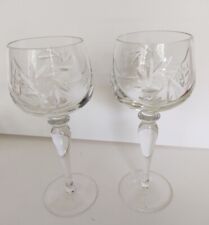 Vintage Pinwheel Sears Crystal Long stem Wine/Champagne Glasses(2) 7 3/4" for sale  Canada