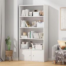 Bookcase Wooden 5 Tier Bookshelf 2 Doors Cupboard, Ruication,60x24x133cm for sale  Shipping to South Africa