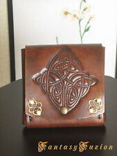 Carteira estojo cartões e notas de couro moda medieval vitoriana celta comprar usado  Enviando para Brazil