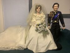 Danbury Mint Prince Charles & Princess Diana Wedding Bride & Groom Dolls w/all for sale  Southborough