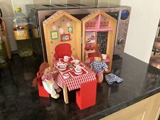 Wooden Dolls House Cafe  Case With 2 Figures &  Items for sale  Shipping to South Africa