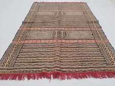 Fine Vintage Traditional Hand Made Oriental Wool Brown Kilim 5.3x3.6ft for sale  Shipping to South Africa