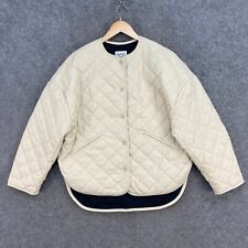 Abrigo chaqueta acolchada de lona de algodón Toteme para mujer 32/XS de gran tamaño blanco crema segunda mano  Embacar hacia Argentina