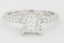 Princess Brilliant Cut Diamond Hidden Halo Engagement Ring Platinum 1.31 ct GIA for sale  Shipping to South Africa