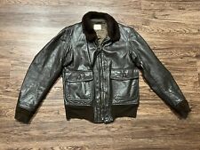 Vintage 80s US NAVY Military G-1 Leather Flight Jacket Brown Bomber Coat Size 40 for sale  Lytle