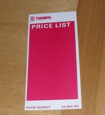 Triumph range price for sale  FAREHAM