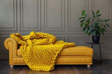 Cobertor de malha robusto, lance de malha robusto, tricô de braço, cobertor 100% lã merino comprar usado  Enviando para Brazil