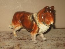 VINTAGE COLLIE LASSIE DOG GLOSSY CERAMIC FIGURINE LEFTON ?- JAPAN 7" for sale  Shipping to South Africa