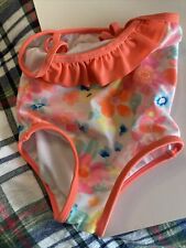 Girl’s Swimsuit Wonder Nation 18 Months Flowers Orange Small Stain On Trim Area for sale  Shipping to South Africa