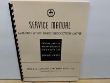 LeBlond 17-20" Rapid Production Lathe Instructions and Parts Manual 1956 for sale  Shipping to South Africa