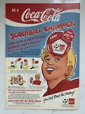 Italia 90 Copa Mundial x Coca-Cola Coca-Cola Coca-Cola Vintage Anuncio Estampado de Fútbol segunda mano  Embacar hacia Mexico