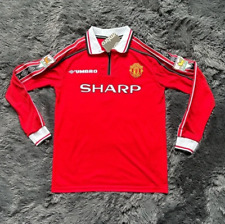 Camiseta deportiva retro del Manchester United 1998/99 de manga larga de David Beckham #7 talla S segunda mano  Embacar hacia Mexico