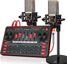 Pacote de equipamentos de podcast mixer de áudio placa de som gravação jogos transmissão ao vivo comprar usado  Enviando para Brazil