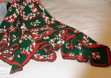 Cubierta de cama de ganchillo rojo, verde, blanco de Navidad, funda de sofá, manta, usado segunda mano  Embacar hacia Argentina