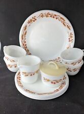 Vintage Corelle/Pyrex Harvest Home Dinner Plates, Cup, Dessert Sugar and Creamer for sale  Shipping to South Africa