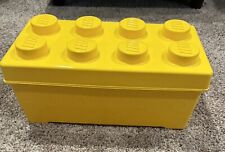 Usado, Lego amarelo 8 parafusos plástico tijolo brinquedo caixa de armazenamento lixeira recipiente 14x7x7 caixa somente comprar usado  Enviando para Brazil