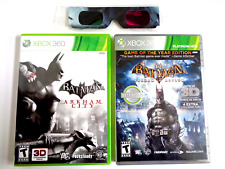 Used, Lot 2 XBOX 360 Teen Games Batman Arkham City & Batman Asylum GOY w/3D Glasses for sale  Shipping to South Africa