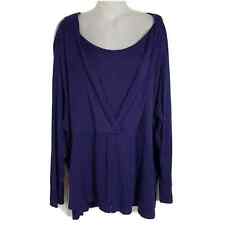 Kris Jenner Kollection Womens Size 3X Top Twist Front Knit Gathering Blue Haze for sale  Shipping to South Africa