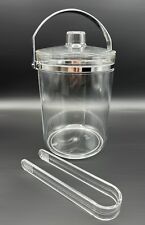 1.5L High-Grade Clear Plastic Ice Bucket with Lid Carry Handle & Tong ~ VGC, used for sale  Shipping to South Africa